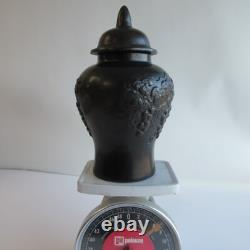 Antique Heavy Cast Iron Urn Jar Vessel w Lid Over 6 LBS