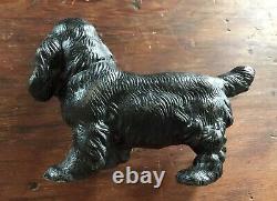 Antique Hubley Dog Cocker Spaniel Figure Statue Doorstop Heavy Cast Iron 5 Lb