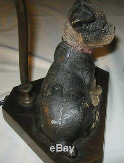 Antique Hubley USA Cast Iron Boston Terrier Dog Statue Art Lamp 6 Lb. Doorstop