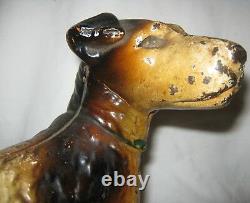 Antique Hubley USA Cast Iron Fox Terrier Dog Home Statue Door Art 7 Lb Doorstop