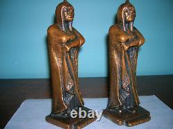 Antique Indian Native American The Chief bookends cast iron, 8 inches, 4 lbs