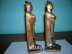 Antique Indian Native American The Chief bookends cast iron, 8 inches, 4 lbs