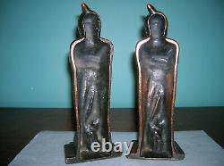Antique Indian Native American The Chief bookends cast iron, 8 inches, 4 lbs