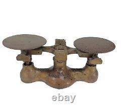 Antique Jacob Bros Cast Iron Balance Scale No 4 Made New York NY 8 Lbs Capacity