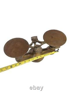 Antique Jacob Bros Cast Iron Balance Scale No 4 Made New York NY 8 Lbs Capacity