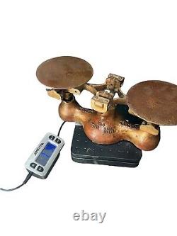Antique Jacob Bros Cast Iron Balance Scale No 4 Made New York NY 8 Lbs Capacity