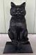 Antique Large Heavy Black Halloween Cat, Cast Iron Doorstop 1930s 13lbs