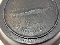 Antique Late 1800's WC Davis & Co Cinti O Cast Iron Skillet #7 Heat Ring 1 Spout