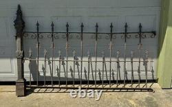Antique Ornate Victorian Cast Iron Newel Fence Post & Architectural Fence