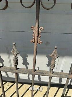 Antique Ornate Victorian Cast Iron Newel Fence Post & Architectural Fence