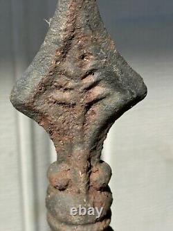 Antique Ornate Victorian Cast Iron Newel Fence Post & Architectural Fence