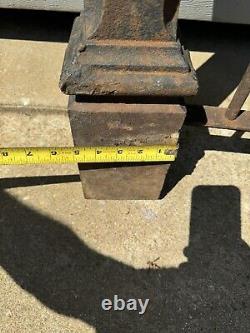 Antique Ornate Victorian Cast Iron Newel Fence Post & Architectural Fence