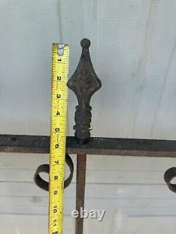 Antique Ornate Victorian Cast Iron Newel Fence Post & Architectural Fence