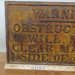 Antique Railroad Sign Clearance Warning Cast Iron 17 7/8 X 10.5 X 1/2 21 Lbs