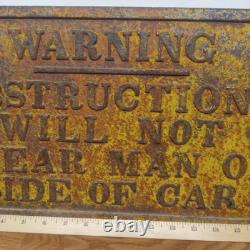Antique Railroad Sign Clearance Warning Cast Iron 17 7/8 X 10.5 X 1/2 21 Lbs