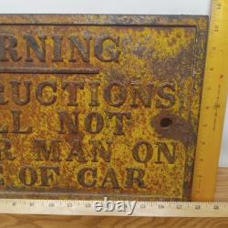 Antique Railroad Sign Clearance Warning Cast Iron 17 7/8 X 10.5 X 1/2 21 Lbs