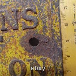 Antique Railroad Sign Clearance Warning Cast Iron 17 7/8 X 10.5 X 1/2 21 Lbs