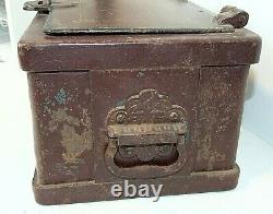Antique Stagecoach STRONG BOX, Fire Proof Heavy 48 lbs Cast Iron Wagon Railroad