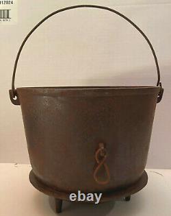 Antique Three Leg Cast Iron Bean Cauldron Pot with Heat Ring