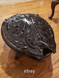 Antique Victorian Cast Iron Fireside Coal Scuttle Bin / 21 Lbs. 18x14x10