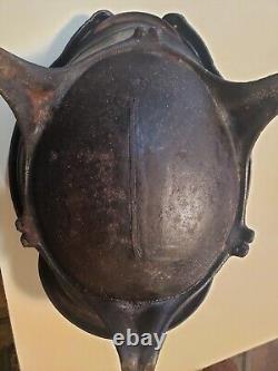 Antique Victorian Cast Iron Fireside Coal Scuttle Bin / 21 Lbs. 18x14x10