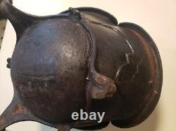 Antique Victorian Cast Iron Fireside Coal Scuttle Bin / 21 Lbs. 18x14x10