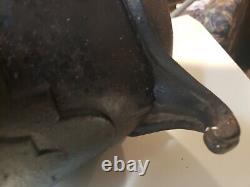 Antique Victorian Cast Iron Fireside Coal Scuttle Bin / 21 Lbs. 18x14x10