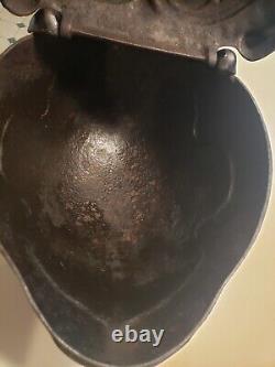 Antique Victorian Cast Iron Fireside Coal Scuttle Bin / 21 Lbs. 18x14x10