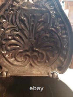 Antique Victorian Cast Iron Fireside Coal Scuttle Bin / 21 Lbs. 18x14x10