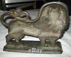 Antique Victorian Heavy Huge Cast Iron Lion Art Statue Sculpture Doorstop 12 Lbs