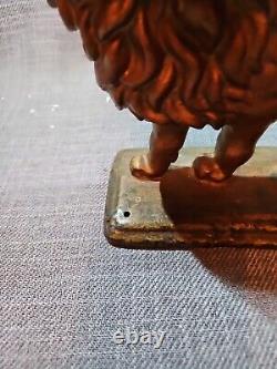 Antique Victorian Heavy Huge Cast Iron Lion Art Statue Sculpture Doorstop 18 Lbs