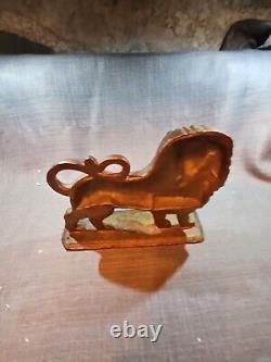 Antique Victorian Heavy Huge Cast Iron Lion Art Statue Sculpture Doorstop 18 Lbs