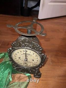Antique Victorian Kitchen Scale Weight Salter English Cast Iron No 49 Works 20lb