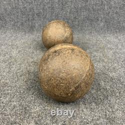 Antique Vintage Cast Iron Dumbbell Round Head Hand Weight Weighs 43.12 lbs