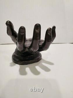 Antique/Vintage Cast Iron Life Size Hand Sculpture - Over 8 lb