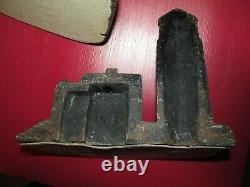 Antique cast iron Lighthouse bookends door stops numbered T698 6.5 6 lbs each