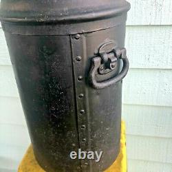 Antique large cast iron 10 Gallon Milk Can Dairy heavy solid 25 lbs 22 NY USA