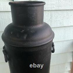 Antique large cast iron 10 Gallon Milk Can Dairy heavy solid 25 lbs 22 NY USA