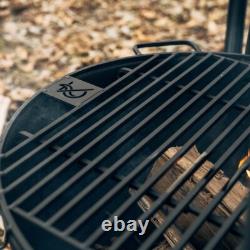 Ash & Ember 30 Cast Iron Cauldron Fire Pit Bowl, Grill Grate, Chain, Stand