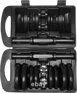 BRAND NEW Adjustable Barbell Lifting Dumbells Weight Set with Case 38 Pounds Lbs