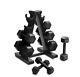 Brand New! Cap Barbell 100 Lb Cast Iron Hex Dumbbell Weight Set With Rack