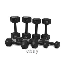 BRAND NEW! Cap Barbell 100 lb Cast Iron Hex Dumbbell Weight Set with Rack