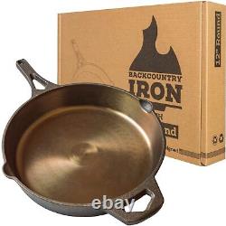 Backcountry Iron 12 Inch Smooth Wasatch Pre-Seasoned Round Cast Iron Skillet