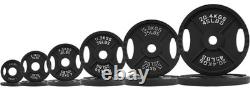 BalanceFrom 245 lbs Cast Iron Olympic Weight Plates Set 2 Plate