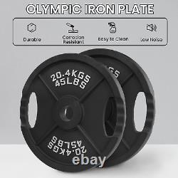 BalanceFrom Cast Iron Olympic 2-Inch Plate Weight Plate 245 lbs Set Multiple Pac