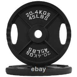 BalanceFrom Cast Iron Olympic 2-Inch Plate Weight Plate 245 lbs Set Multiple Pac