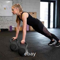 BalanceFrom Powder Coated Cast Iron Kettlebell 100 Lbs Weights Strength Training