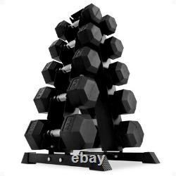 BalanceFrom Signature Alloy Steel 200 lb Rubber Encased Hex Dumbbell Set, Black BalanceFrom Signature Alloy Steel 200 lb Rubber Encased Hex Dumbbell Set, Black