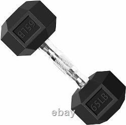 Balelinko Hex Dumbbells Set Rubber Coated Cast Iron Dumbbell in Singles