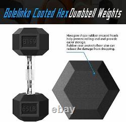 Balelinko Hex Dumbbells Set Rubber Coated Cast Iron Dumbbell in Singles